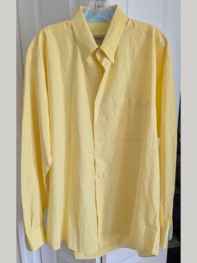 LNWOT Paul Stuart 100% Cotton Yellow Button Down Summer Shirt Size L Made in US